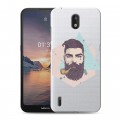 Полупрозрачный дизайнерский пластиковый чехол для Nokia 1.3 Прозрачный брутальный мужчина