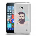 Полупрозрачный дизайнерский силиконовый чехол для Microsoft Lumia 640 Прозрачный брутальный мужчина