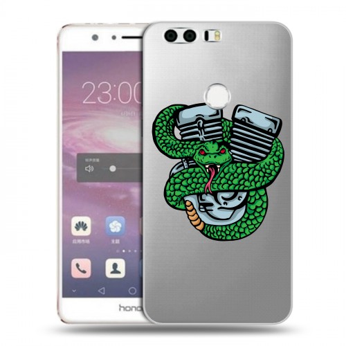 Полупрозрачный дизайнерский пластиковый чехол для Huawei Honor 8 Прозрачные змеи