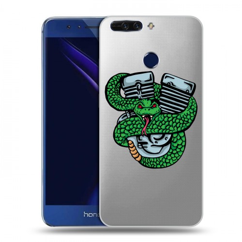 Полупрозрачный дизайнерский пластиковый чехол для Huawei Honor 8 Pro Прозрачные змеи