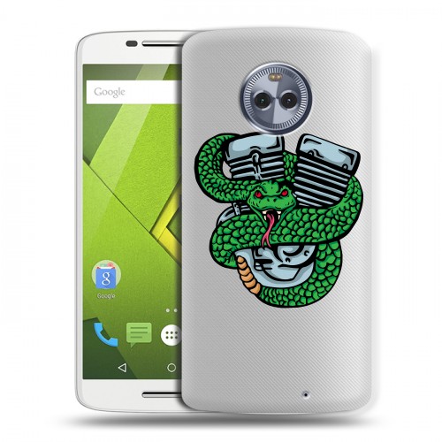 Полупрозрачный дизайнерский пластиковый чехол для Motorola Moto X4 Прозрачные змеи