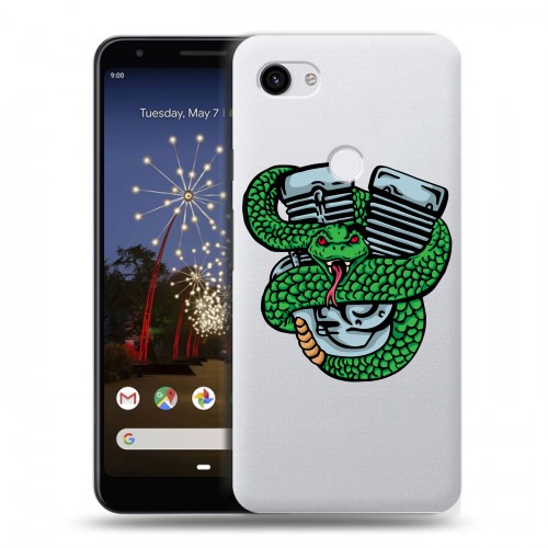 Полупрозрачный дизайнерский пластиковый чехол для Google Pixel 3a XL Прозрачные змеи