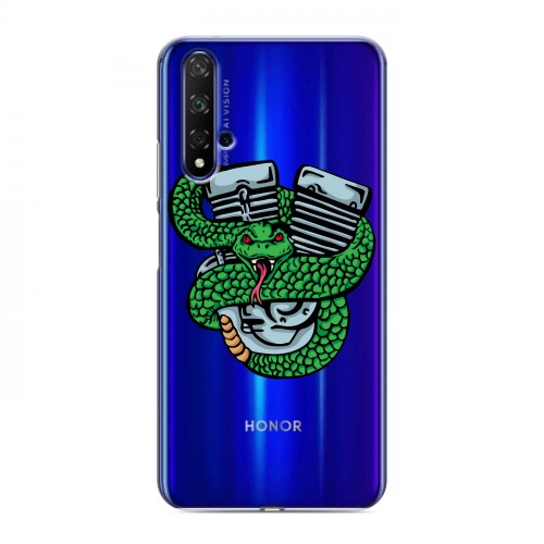 Полупрозрачный дизайнерский пластиковый чехол для Huawei Honor 20 Прозрачные змеи