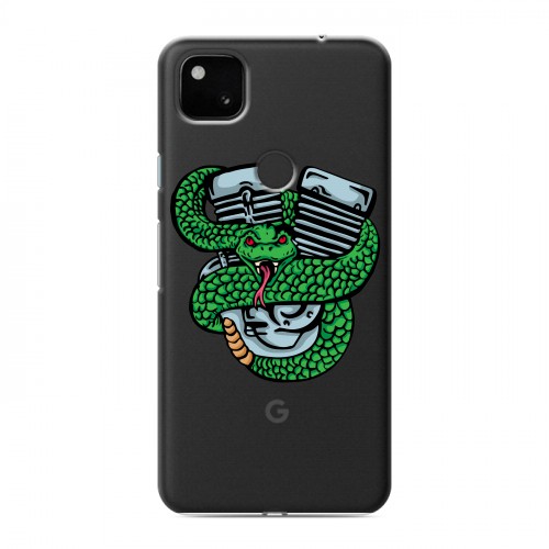 Полупрозрачный дизайнерский пластиковый чехол для Google Pixel 4a Прозрачные змеи