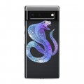 Полупрозрачный дизайнерский силиконовый с усиленными углами чехол для Google Pixel 6 Прозрачные змеи