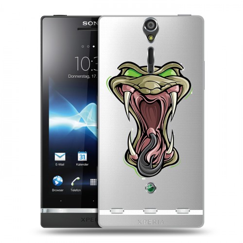 Полупрозрачный дизайнерский пластиковый чехол для Sony Xperia S Прозрачные змеи