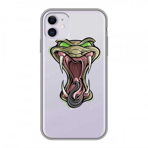 Полупрозрачный дизайнерский пластиковый чехол для Iphone 11 Прозрачные змеи
