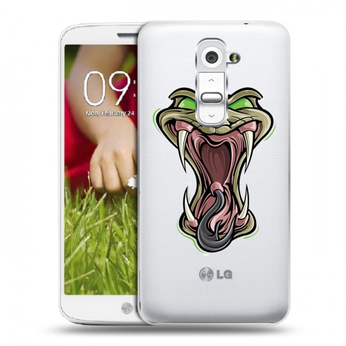 Полупрозрачный дизайнерский пластиковый чехол для LG Optimus G2 mini Прозрачные змеи