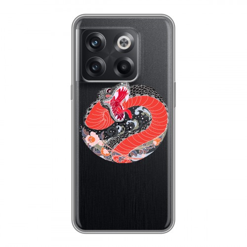 Полупрозрачный дизайнерский пластиковый чехол для OnePlus 10T Прозрачные змеи