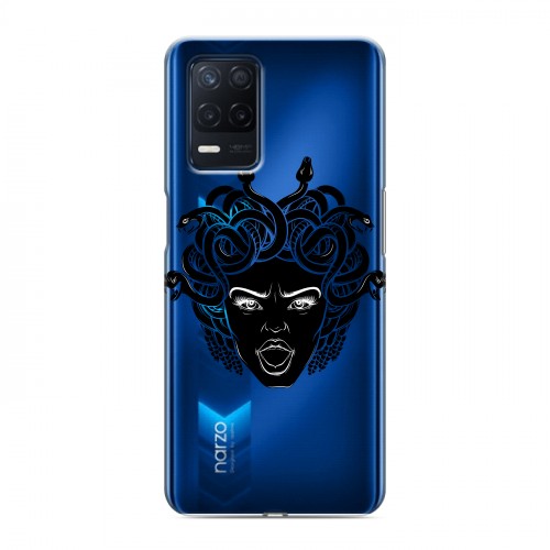 Полупрозрачный дизайнерский силиконовый чехол для Realme Narzo 30 5G Прозрачные змеи