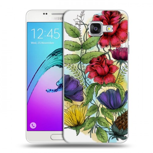 Дизайнерский силиконовый чехол для Samsung Galaxy A5 (2016) Цветочная акварель