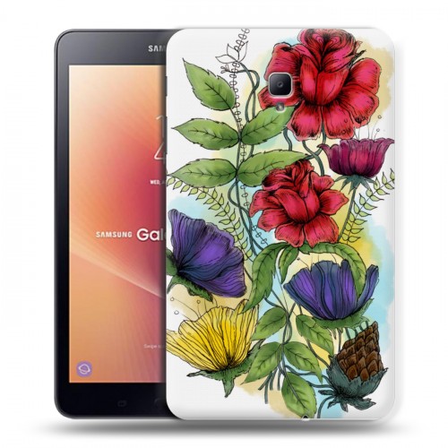 Дизайнерский силиконовый чехол для Samsung Galaxy Tab A 8.0 (2017) Цветочная акварель