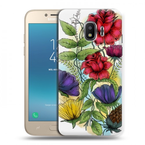Дизайнерский пластиковый чехол для Samsung Galaxy J2 (2018) Цветочная акварель