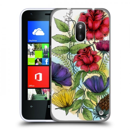 Дизайнерский пластиковый чехол для Nokia Lumia 620 Цветочная акварель