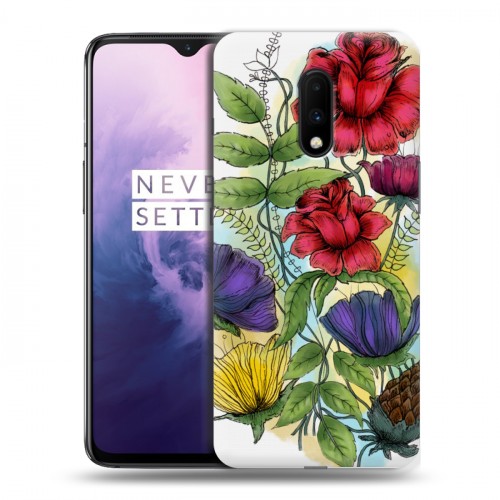 Дизайнерский пластиковый чехол для OnePlus 7 Цветочная акварель