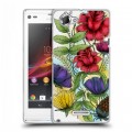 Дизайнерский пластиковый чехол для Sony Xperia L Цветочная акварель