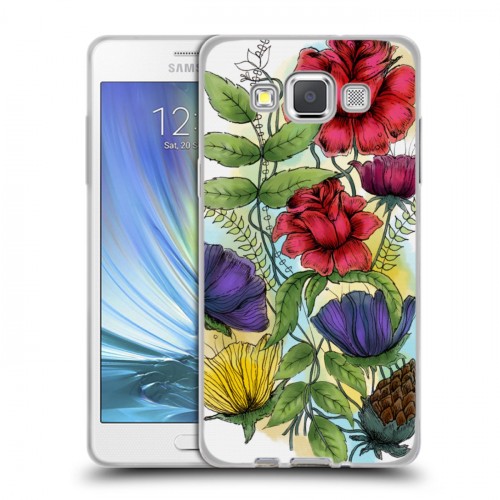 Дизайнерский пластиковый чехол для Samsung Galaxy A5 Цветочная акварель