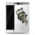 Полупрозрачный дизайнерский пластиковый чехол для Huawei P9 Plus Прозрачные змеи