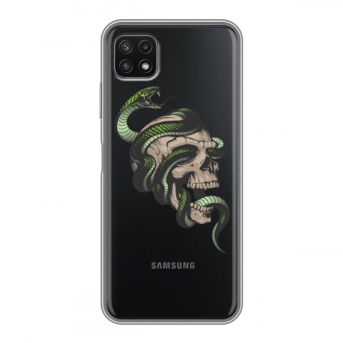 Полупрозрачный дизайнерский силиконовый чехол для Samsung Galaxy A22s 5G Прозрачные змеи