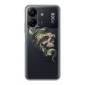 Полупрозрачный дизайнерский пластиковый чехол для Xiaomi Poco C65 Прозрачные змеи