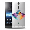 Полупрозрачный дизайнерский пластиковый чехол для Sony Xperia S Прозрачные змеи