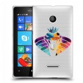 Полупрозрачный дизайнерский пластиковый чехол для Microsoft Lumia 435 Прозрачные змеи