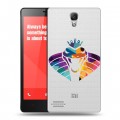 Полупрозрачный дизайнерский пластиковый чехол для Xiaomi RedMi Note Прозрачные змеи