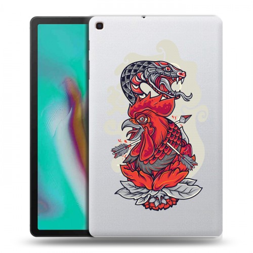 Полупрозрачный дизайнерский силиконовый чехол для Samsung Galaxy Tab A 10.1 (2019) Прозрачные змеи