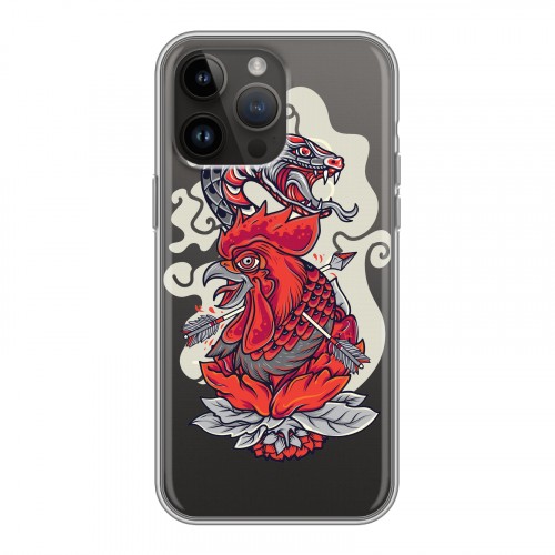 Полупрозрачный дизайнерский пластиковый чехол для Iphone 14 Pro Max Прозрачные змеи