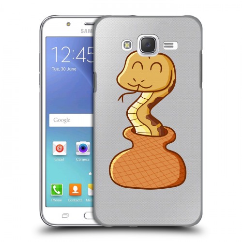Полупрозрачный дизайнерский пластиковый чехол для Samsung Galaxy J5 Прозрачные змеи
