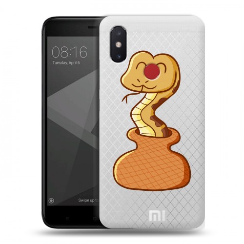 Полупрозрачный дизайнерский силиконовый чехол для Xiaomi Mi8 SE Прозрачные змеи