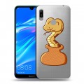 Полупрозрачный дизайнерский пластиковый чехол для Huawei Y6 (2019) Прозрачные змеи