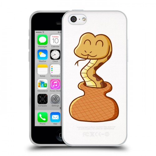 Полупрозрачный дизайнерский пластиковый чехол для Iphone 5c Прозрачные змеи