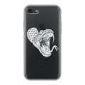 Полупрозрачный дизайнерский силиконовый чехол для Iphone 7 Прозрачные змеи