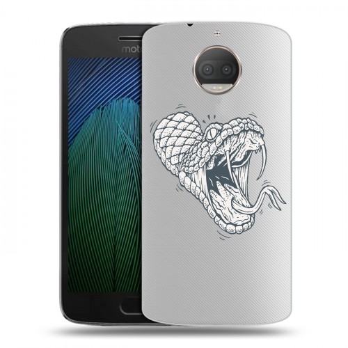 Полупрозрачный дизайнерский пластиковый чехол для Motorola Moto G5s Plus Прозрачные змеи