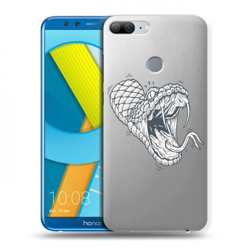 Полупрозрачный дизайнерский пластиковый чехол для Huawei Honor 9 Lite Прозрачные змеи