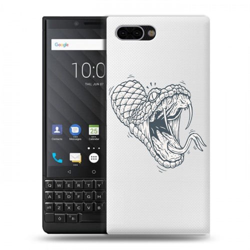 Полупрозрачный дизайнерский пластиковый чехол для BlackBerry KEY2 Прозрачные змеи
