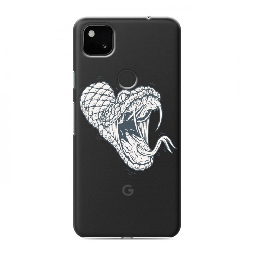 Полупрозрачный дизайнерский пластиковый чехол для Google Pixel 4a Прозрачные змеи