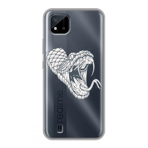 Полупрозрачный дизайнерский силиконовый чехол для Realme C20 Прозрачные змеи