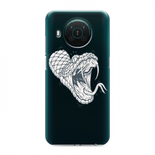 Полупрозрачный дизайнерский пластиковый чехол для Nokia X10 Прозрачные змеи
