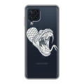 Полупрозрачный дизайнерский пластиковый чехол для Samsung Galaxy A22 Прозрачные змеи