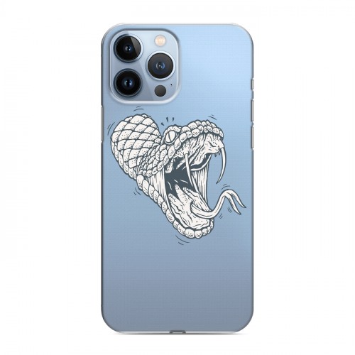 Полупрозрачный дизайнерский пластиковый чехол для Iphone 13 Pro Max Прозрачные змеи