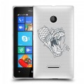 Полупрозрачный дизайнерский пластиковый чехол для Microsoft Lumia 435 Прозрачные змеи