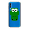 Полупрозрачный дизайнерский пластиковый чехол для Samsung Galaxy A50 Прозрачные крокодилы