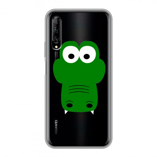 Полупрозрачный дизайнерский силиконовый чехол для Huawei Y9s Прозрачные крокодилы