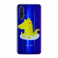 Полупрозрачный дизайнерский пластиковый чехол для Huawei Honor 20 Прозрачные крокодилы