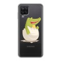 Полупрозрачный дизайнерский пластиковый чехол для Samsung Galaxy A12 Прозрачные крокодилы