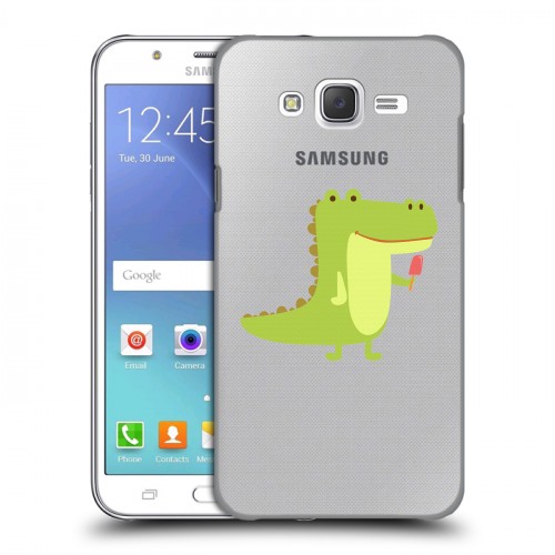 Полупрозрачный дизайнерский пластиковый чехол для Samsung Galaxy J5 Прозрачные крокодилы