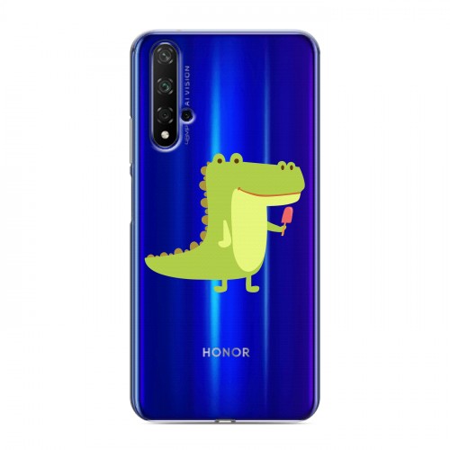 Полупрозрачный дизайнерский пластиковый чехол для Huawei Honor 20 Прозрачные крокодилы