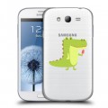 Полупрозрачный дизайнерский пластиковый чехол для Samsung Galaxy Grand Прозрачные крокодилы